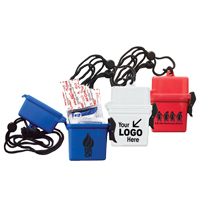 Ultra Thin Hard Plastic Hinged Top Waterproof Container with Breakaway and Adjustable Neck Lanyard